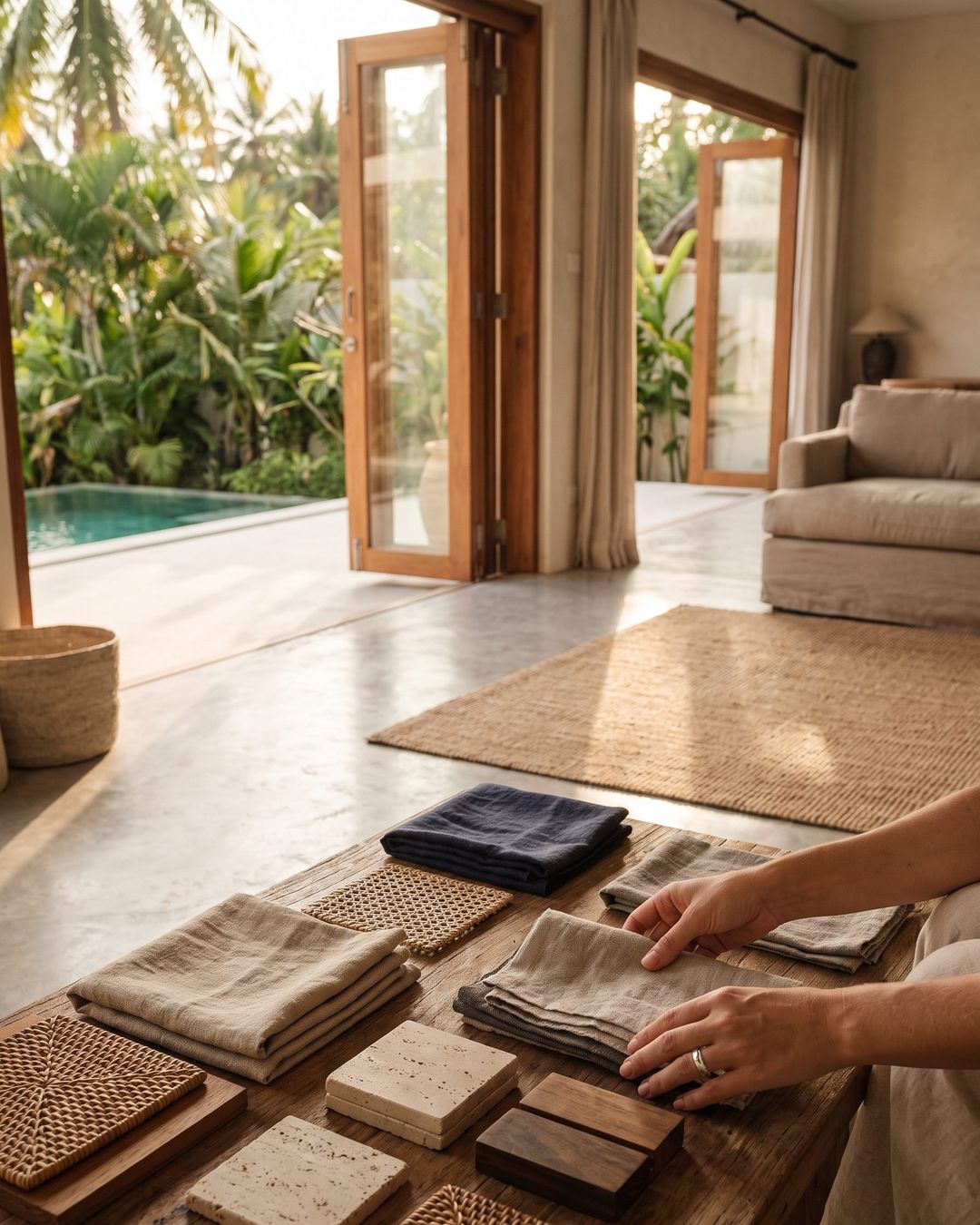 Choosing fabrics and materials for a villa interior